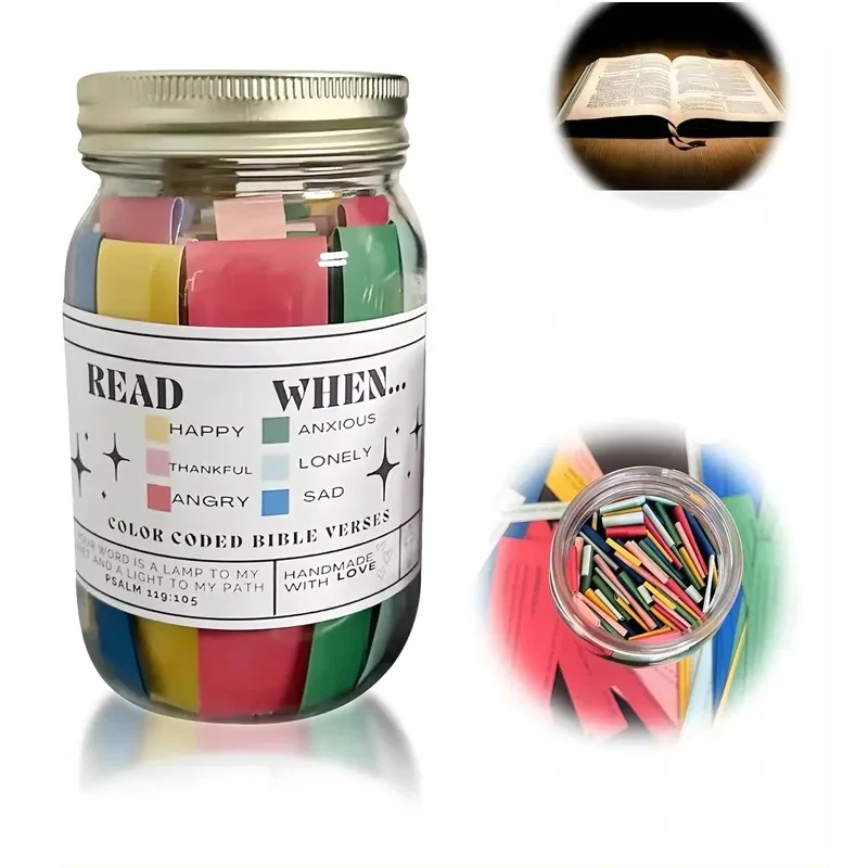 Christian Gifts Verse Prayer Request Cards Bible Verses Jar for Emotions and Feelings Jesus Christian Gift for Women Men