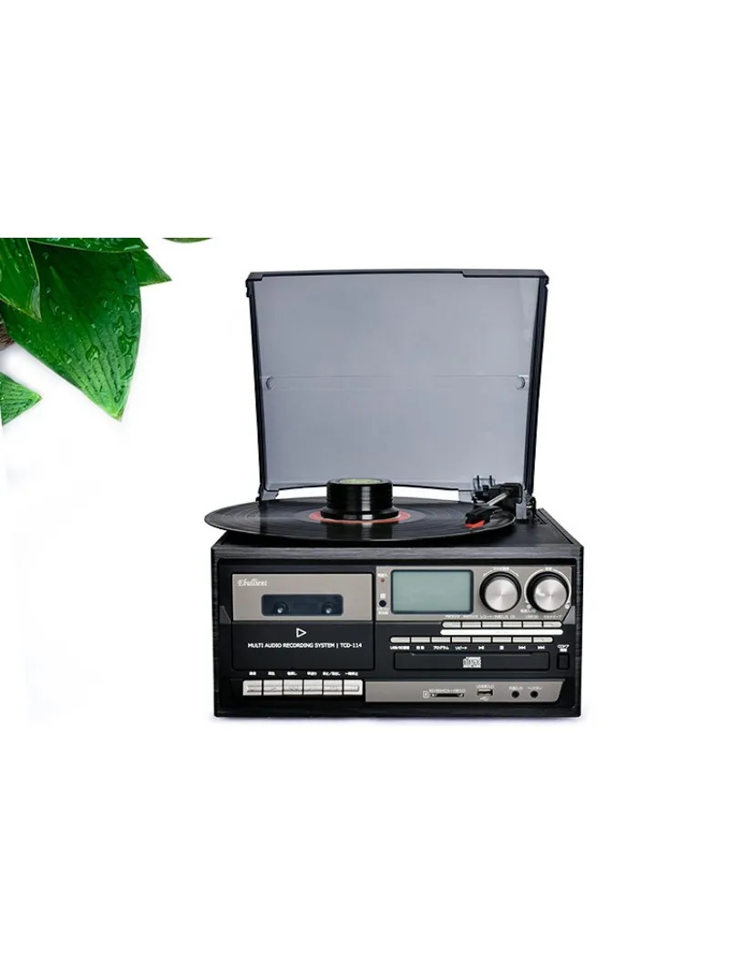 레트로 축음기 LP 레코드 플레이어, CD 테이프, U 디스크 라디오, FM/Am 오래된 블루투스 오디오, 비닐 레코드 플레이어