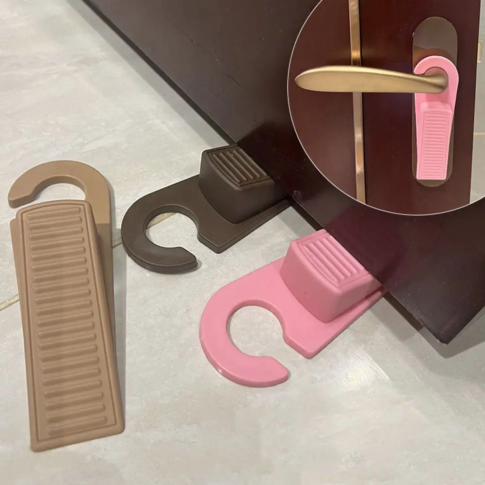 Punch Free Door Stopper Can Be Hang Windproof Door Stopper Surface Stripe Design Home Bedroom Office Stop Safety Card