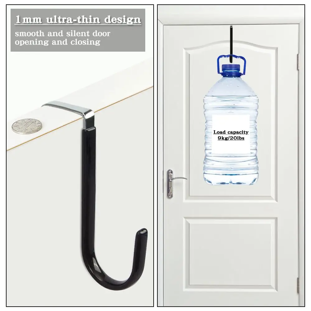 Door Hangers Hooks with Rubber Organizer Hooks for Living Room, Bathroom, Bedroom, Kitchen Hanging Clothes, Towels, Hats, Coats