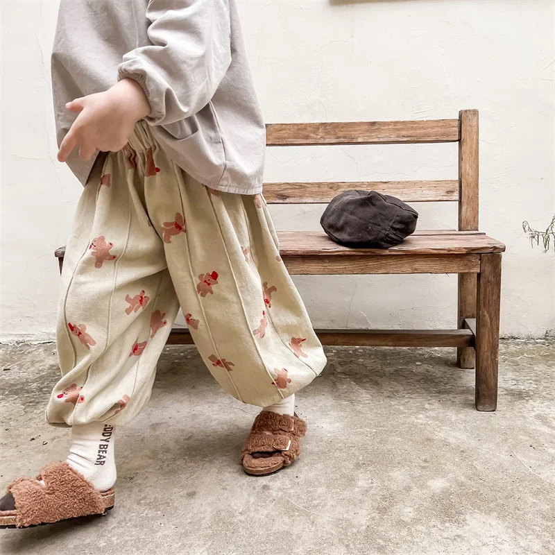 Kids Casual Cotton Loose Fit Harem Pants for Spring