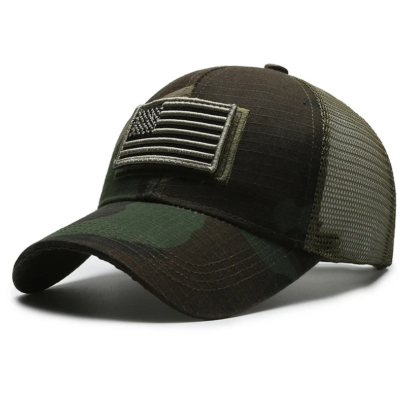 Baseball Cap Black Mesh Backed with American Flag Patch Stylish and Patriotic