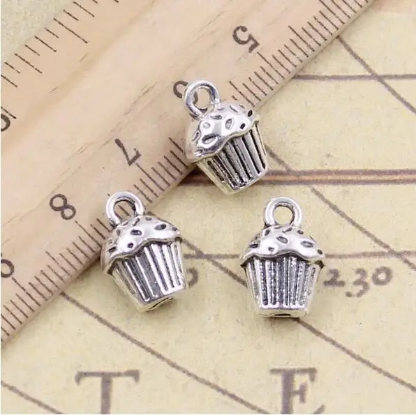 

10pcs 13x10x8mm Alloy Charm Cupcake Pendant For DIY Jewelry EF3756