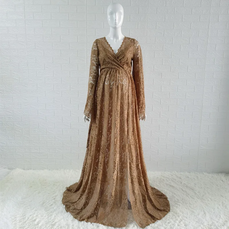 2020 Boho Style Lace Maternity Dress For Photography Maternity Photography Outfit Maxi Gown Pregnancy Women Lace Long Dress