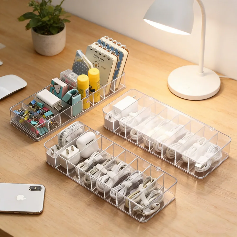 Desktop Cable Organizer and Dustproof Storage Box