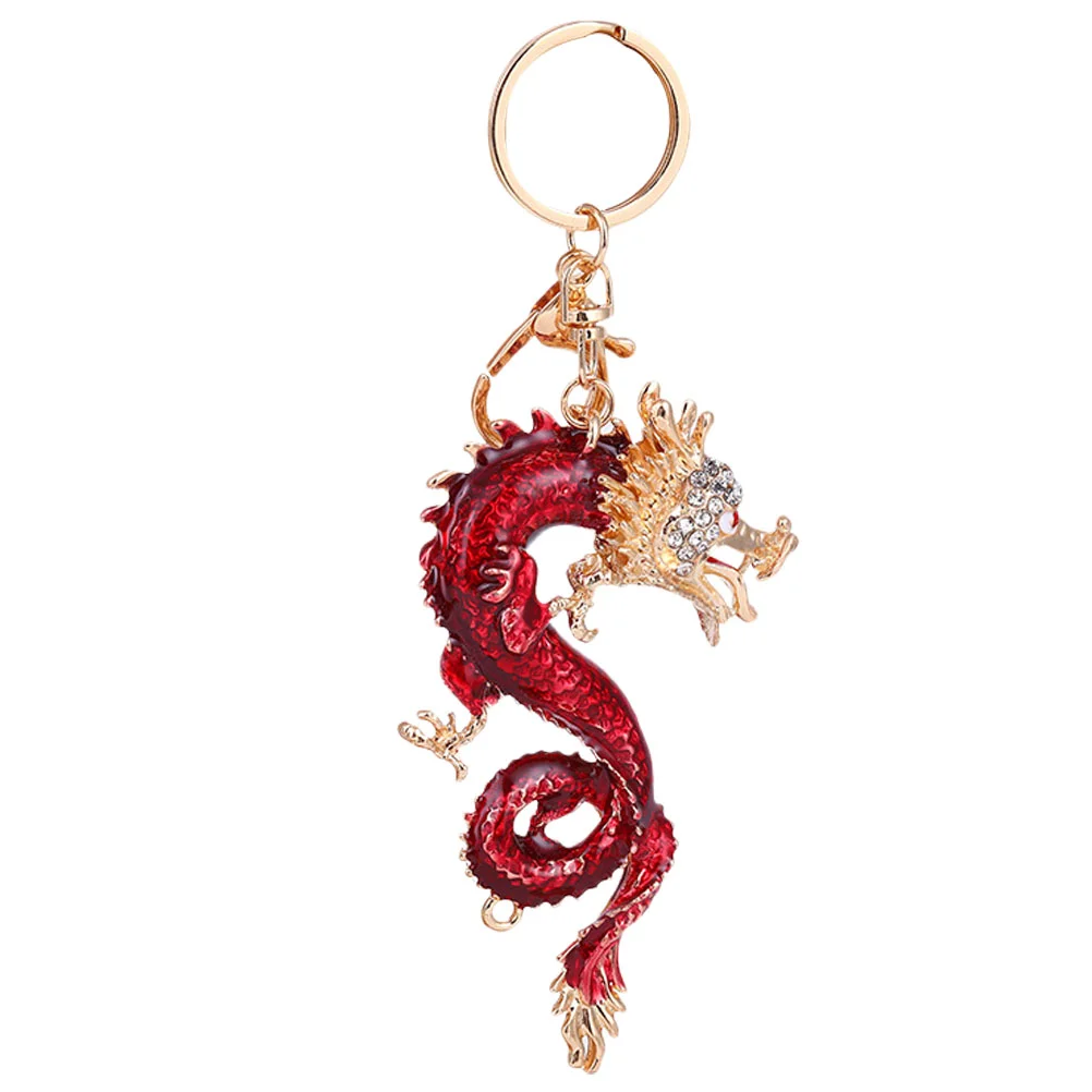 

DIY Crafts Pendant Chinese Zodiac Cartoon Key Chain Zinc Alloy Keychain Dragon Charms Girl Rings