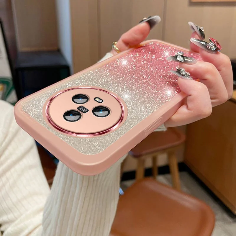 Gradient Fir Glitter Silikon Réckcover fir Magic 5 Hülle Honor Magic5 Pro Bumper_voghion.com