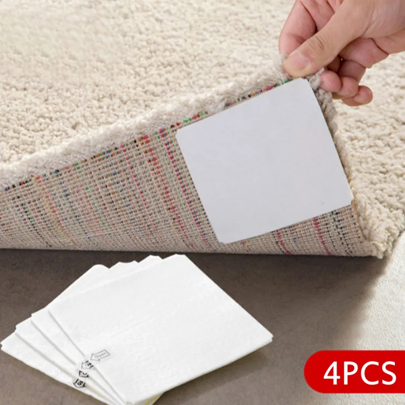 4pcs/set] Carpet Gripper, Double-sided Anti-slip Rug Pad Tape