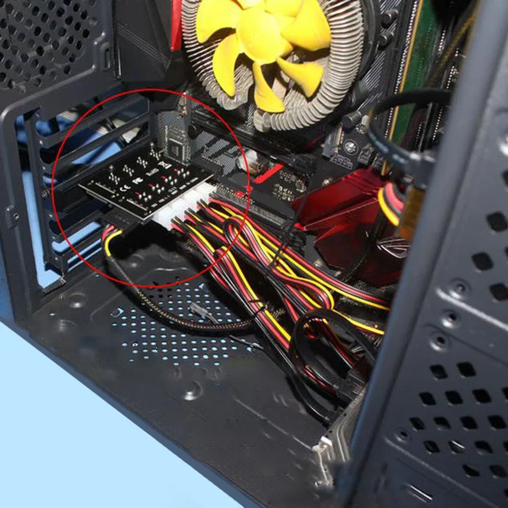 HDD Power Control Switch Hard Drive Selector PCI Expansion Card 4 Bit Power Control SSD with SATA Cable For Desktop PC Computer