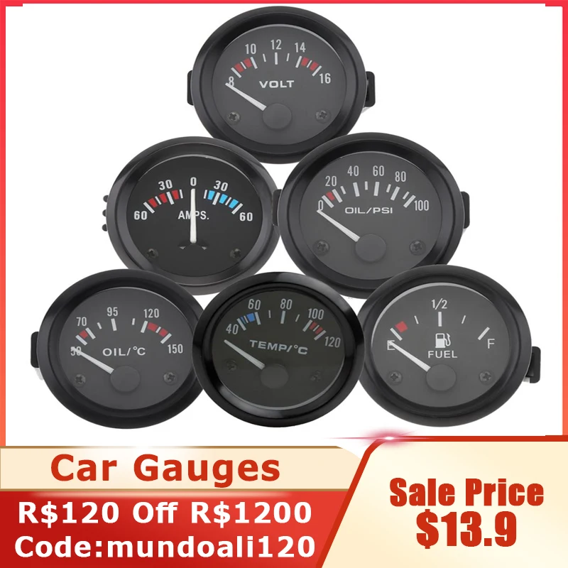 Car Ammeter Voltmeter Universal 12v 60060 Amp Ammeter Gauge Volt