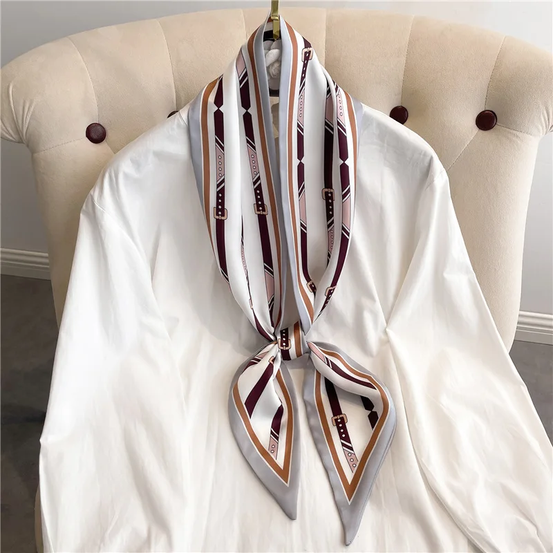 S3847c313f8334955896f8dadfed242ebP Fashion Headbands Silk Neck Scarves For Women Long Hairband Print Bag Scarfs Neckerchief Hair Ribbons Tie Scarf Ladies 14x145cm Mallzona