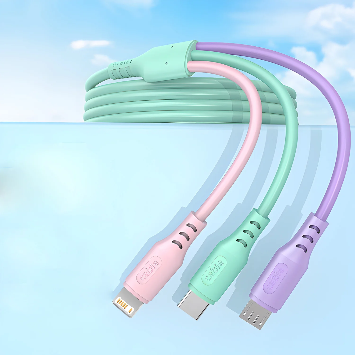 3 In 1 Super Fast Charging Cable For iPhone15 14 13 12 11 X Pro Max Micro USB Type-C Phone Charger USBC Data Cable 2
