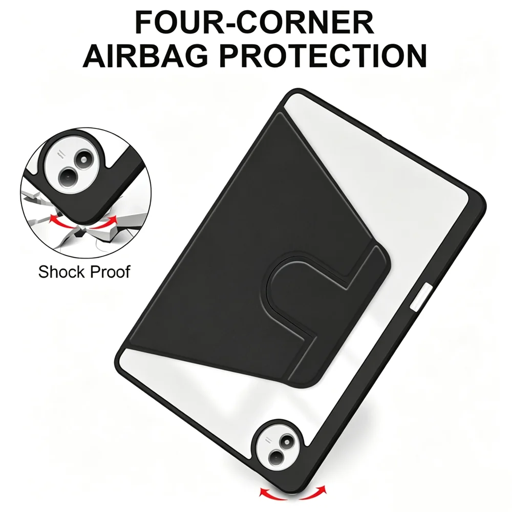 Enhanced Rotating Smart Case with Pencil Holder for 13.2 Tablets - Acrylic  Cover