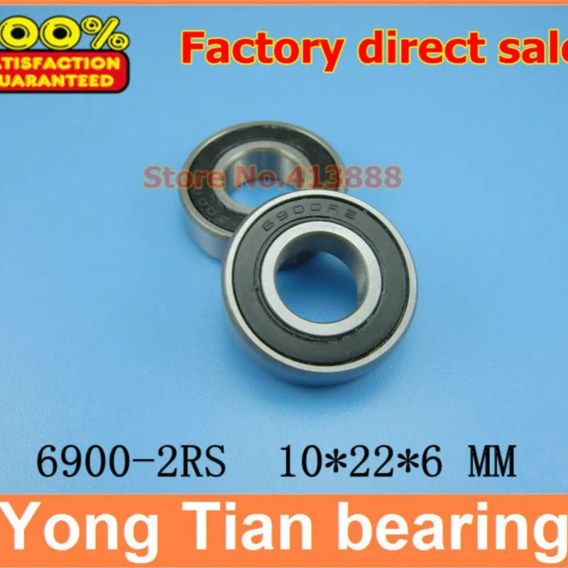NBZH bearing(1pcs) The Rubber Sealing Cover Thin Wall Deep Groove Ball Bearings 6900-2RS 10*22*6 Mm