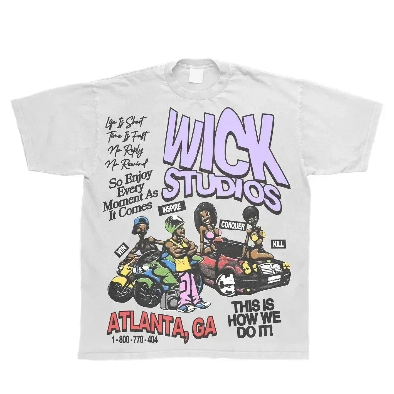 Summer American Street Anime Printed T-Shirt