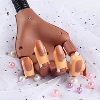 Nail Art Practice Hand Manicure Practice Finger Acrylic Nail Tips with 100pcs Fake Nails Nail Training Equipment Tools 2