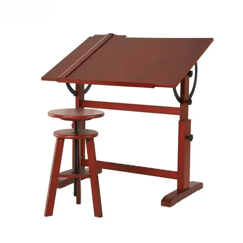 Wooden sit-stand drawing desk engineering drawing table easel painting architectural plate art sketching
