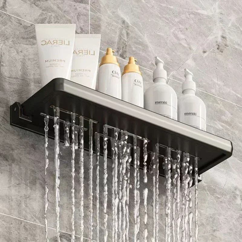Bathroom Shelves Wall Mounted Foldable Shelf for Bathroom Waterproof Metal Shower Shelf Rack for Laundry Toilet Room Organizer 5