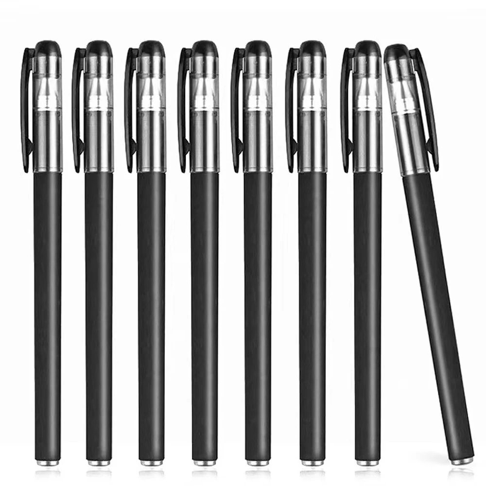 8Pcs Gel pen Set Neutral Pen smooth writing&fastdry 0.5mm Black blue color Replacable refill kawaii Stationery School Supplies