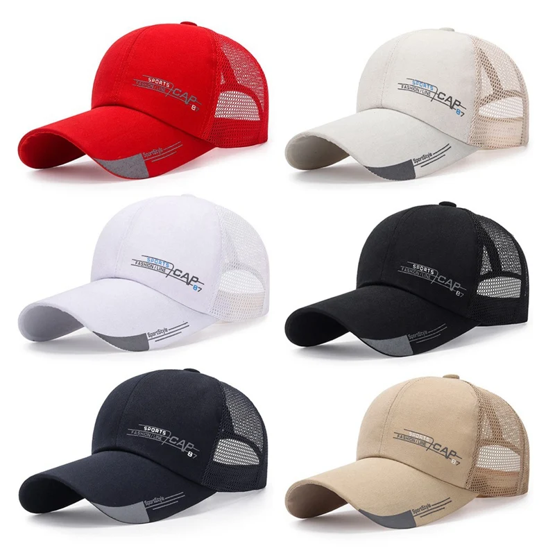 Adjustable Belts Snapback Hat Unisex Sports Tennis Caps Outdoor Hiking Climbing Baseball Cap Breathable Mesh Summer Golf Hats baseball caps sports sun hats golf caps