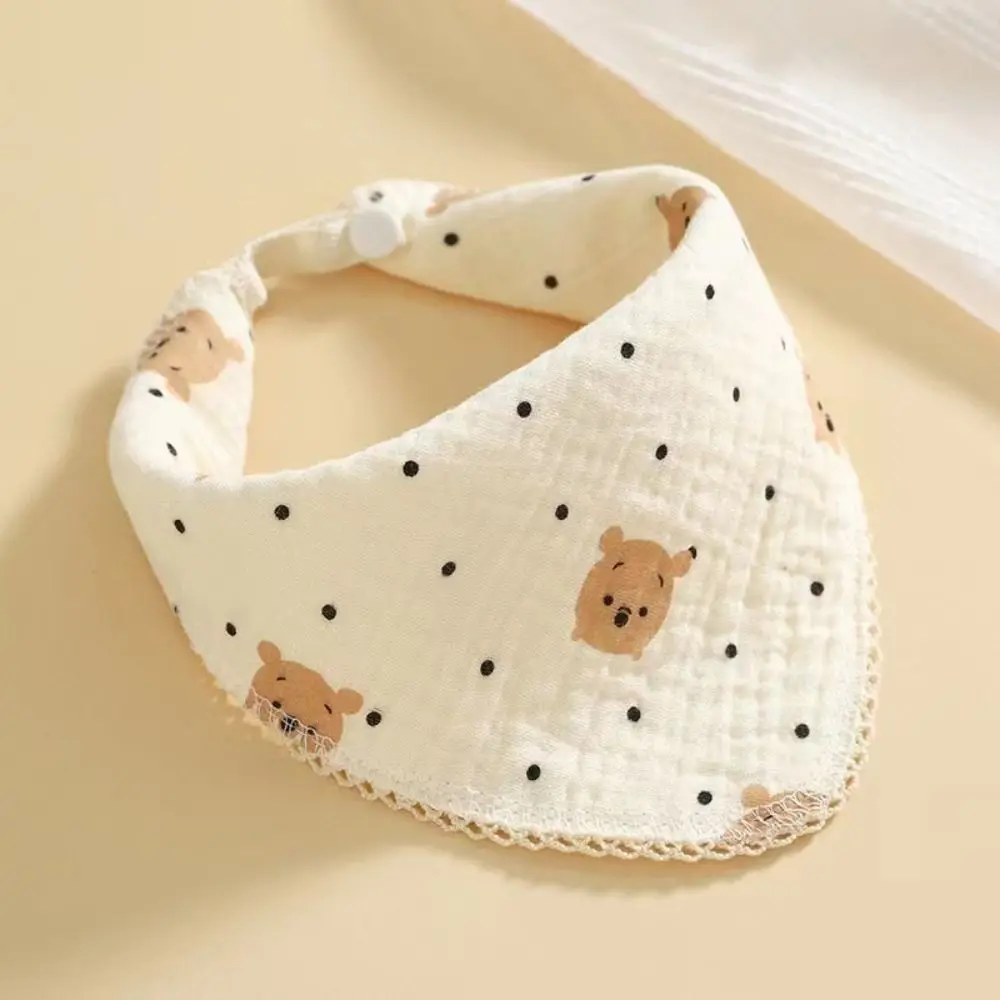 Cute Cotton Feeding Drool Bibs Soft Snap Button Baby Bibs Triangle Towel Newborn