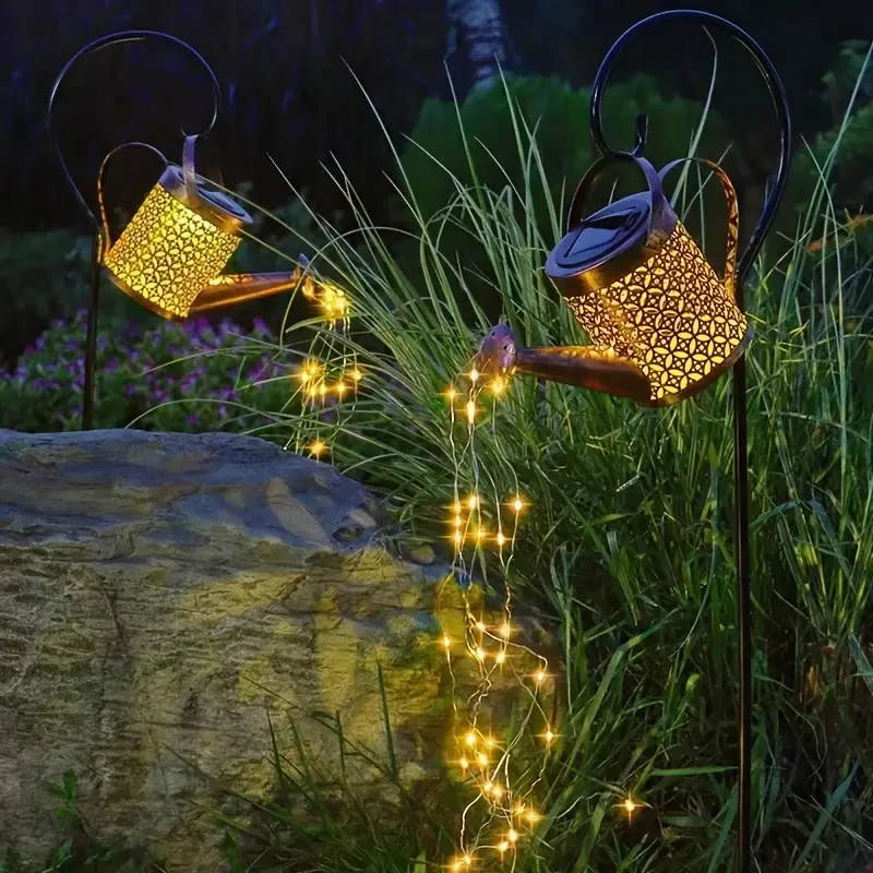 Solar Garden Lights Kettle Lights Garden Lawn Decorative Cutout Kettle Ground Lamp Outdoor Decoration