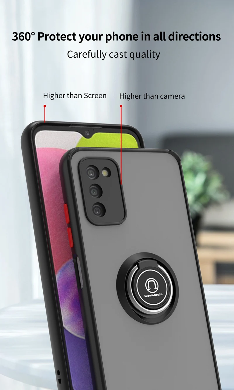KEYSION Custodia Opaca di Moda per Samsung A03S A02S A03 A21S A20S A11 Anello Trasparente Del Basamento Della Copertura Del Telefono Antiurto per Gal_voghion.com