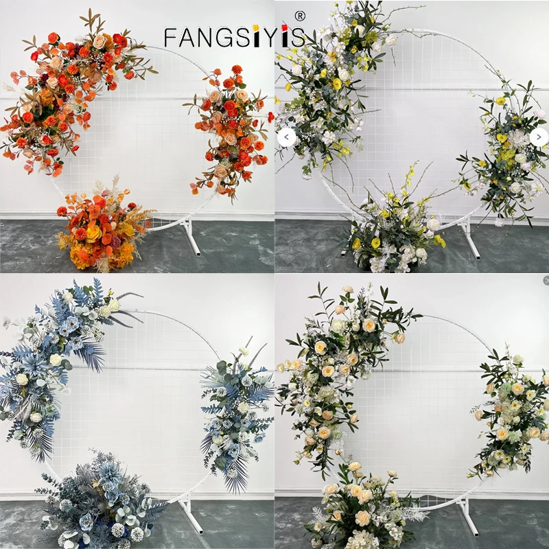 

Artificial Crescent Flower Row Arrangement Table Flower Ball Finished T stage Road Lead Decor FloralWedding Arch Wedding Props