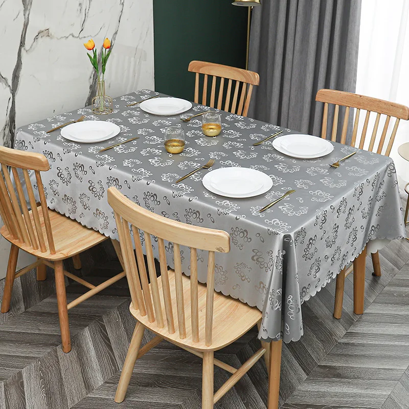 

PU Tablecloth Jacquard Table Covers Dining Table Cloth Waterproof Oilproof Kitchen Hotel Table Colth Cover Mat Oilcloth Wash