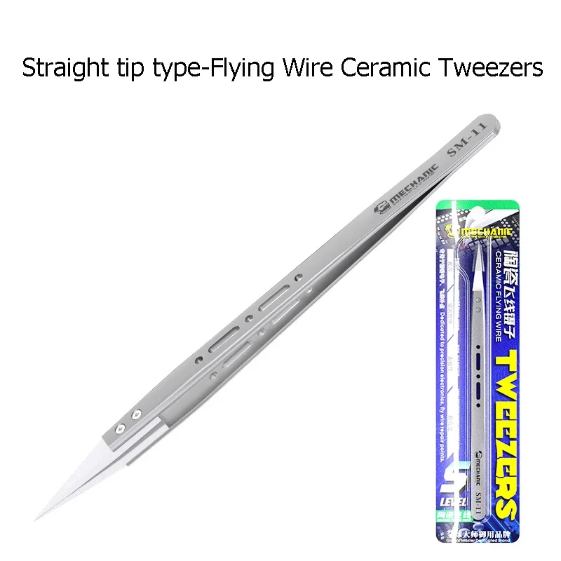 Mechanic ceramic tweezers precision tweezers esd anti static tweezers ceramic tweezers SM-11 SM-17 S-grade Flying Wire Ceramic Tweezers High Precision Insulation Non-magnetic Anti-Static Special Tweezers
