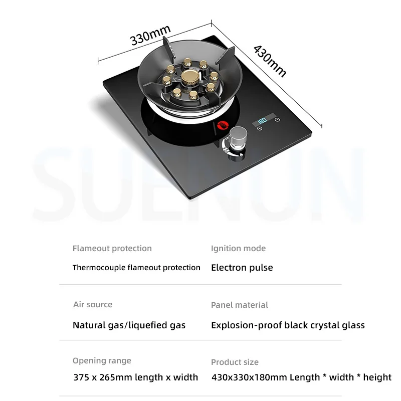 Household Gas Stove Hob Gas Burner Built-in Gas Cooker Desktop Gas Cooktop Timed Liquefied Gas Stove Cooktop estufa de gas 6