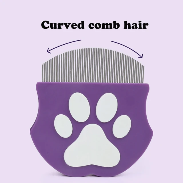 Pet Grooming Comb - Flea Comb for Cats & Dogs, Curved Design for Face & Body, Mini Detangling Brush for Pets 5