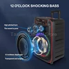 12 Inch Audience Bluetooth Speaker Outdoor Portable Karaoke Trolley  With Wireless Dual MIC Remote Control Pull Rod Subwoofer 5