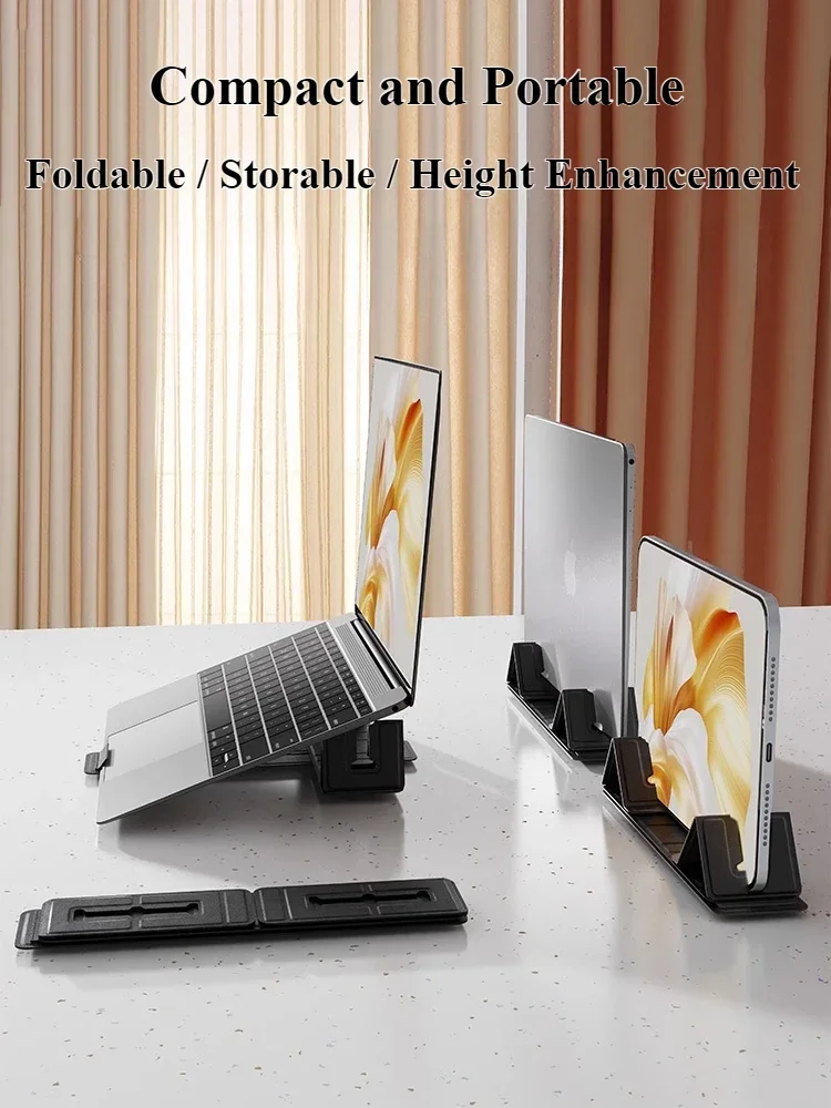 Eary Portable Foldable Laptop Stand Holder Vertical Heat Dissipation Riser Universal for Tablet Phone Notebook MacBook Air Pro