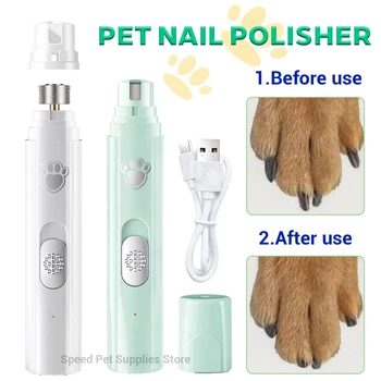 Electric Dog Nail Grinder Pet Nail Clipper USB Rechargeable Pet Nail Trimmers Painless with Polisher Wheel for Small/Large Pets