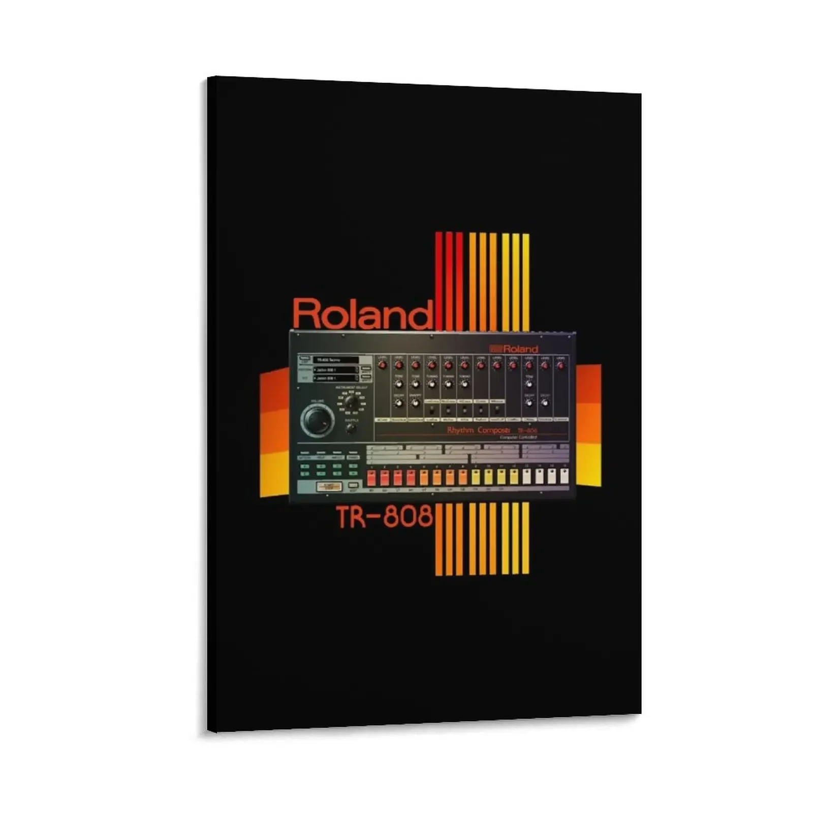 Roland Tr-808 Drum Machine: Modello Di Strumento Musicale Elettronico Di La French Touch Canvas Painting Room Decorations For Men