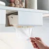1pcs Wall mounted tissue box, toilet paper towel storage box, no punching, hanging upside down, kitchen paper towel holder 1