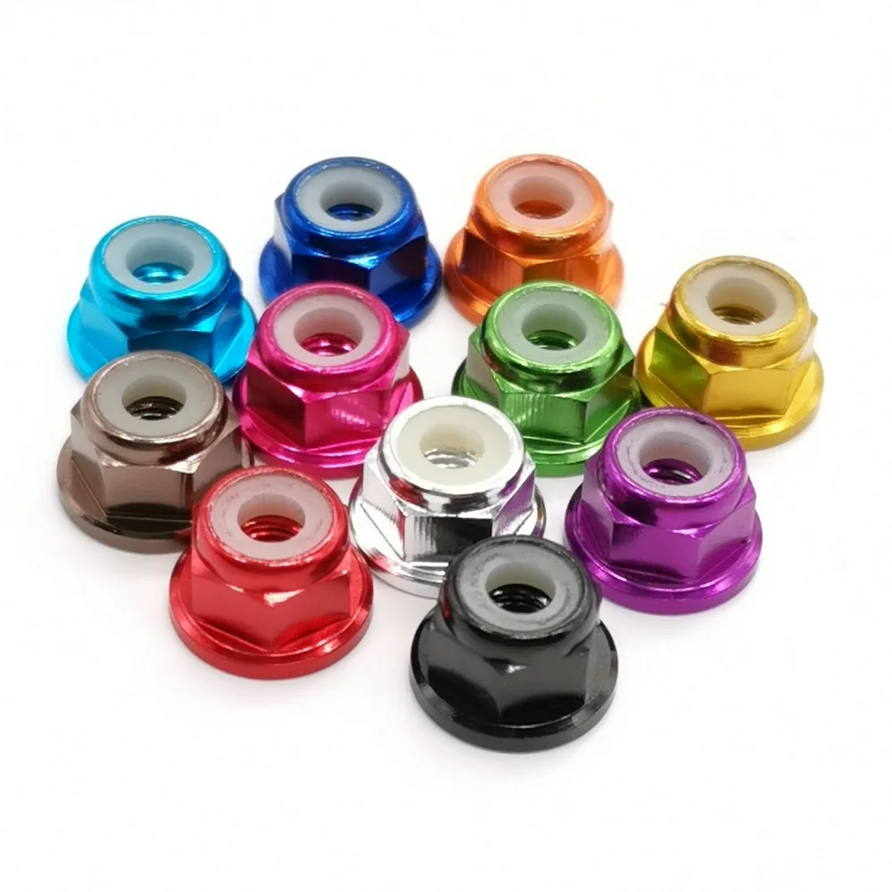 M2 M3 M4 M5 M6 Aluminum Alloy Flange Locknut Nylon SelfLocking Nuts