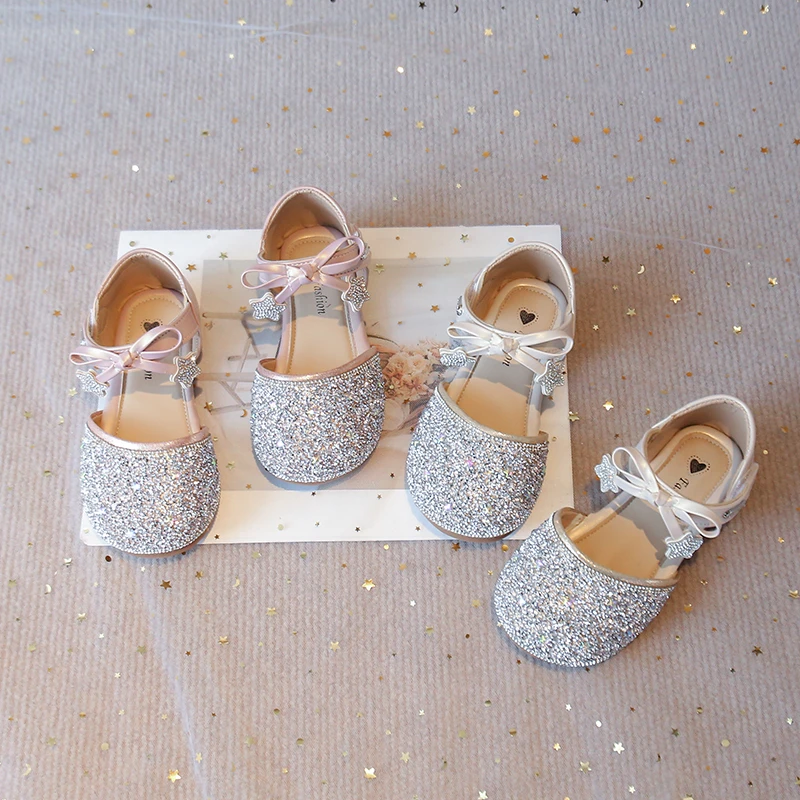 Girls Leather Mary Janes Shoes with Bow Knot