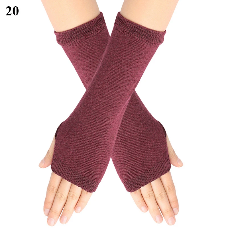 EUDUQ Guanti lunghi da donna, senza dita, 6 paia di scaldamuscoli da donna, a righe, per autunno e inverno, multicolore, ordinary