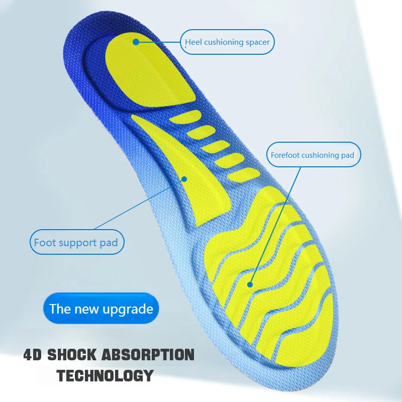 1Pair Soft breathable outdoor sports insoles shock-absorbing soles arch support for comfortable sport insoles