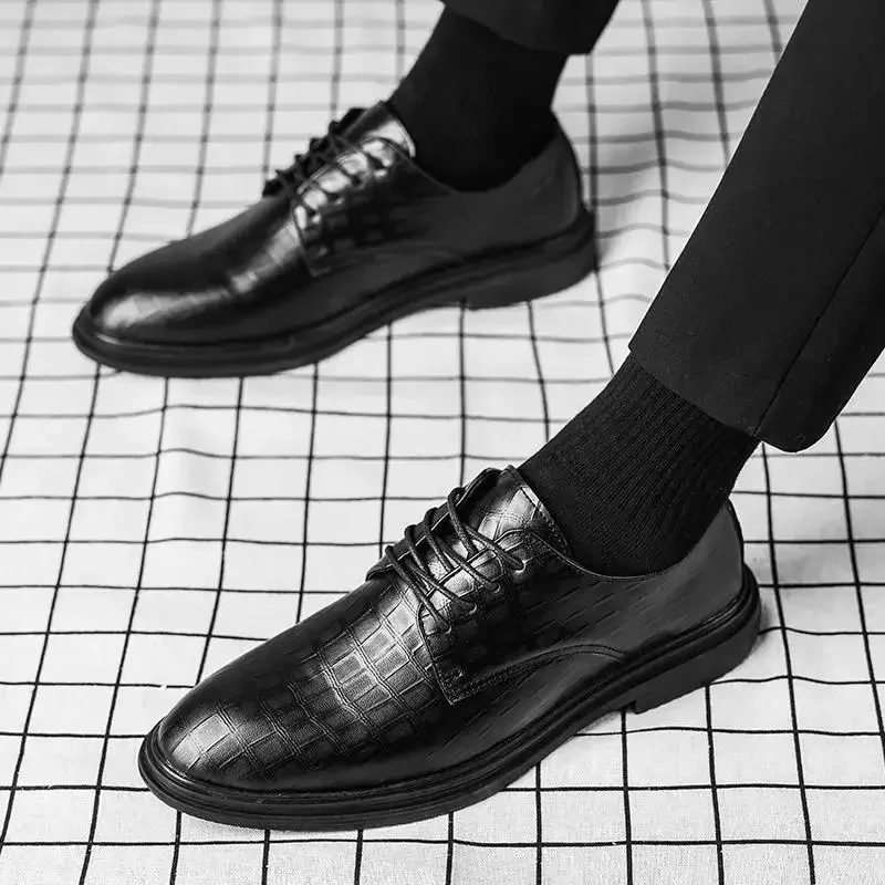 

Dress Party Men's Leather Men's British Style Black Casual Men's Business Formal Wear Small Leather Shoes