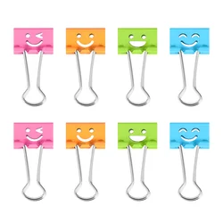 NUOLUX  Binder Clips Smile Face File Paper Clip for Home School Office (Mixed Color)