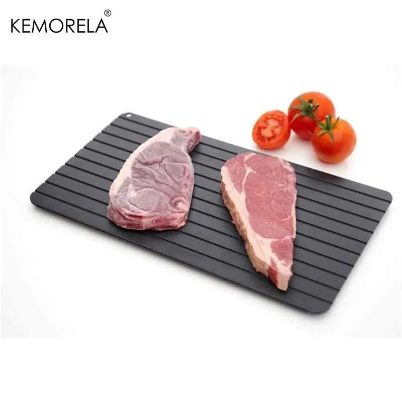Defrosting Tray 1PCS Aluminum Alloy Fast Defrost Tray Food Meat Fruit Quick Defrosting Plate Board Defrost Tray Thaw Master Kitchen Gadgets