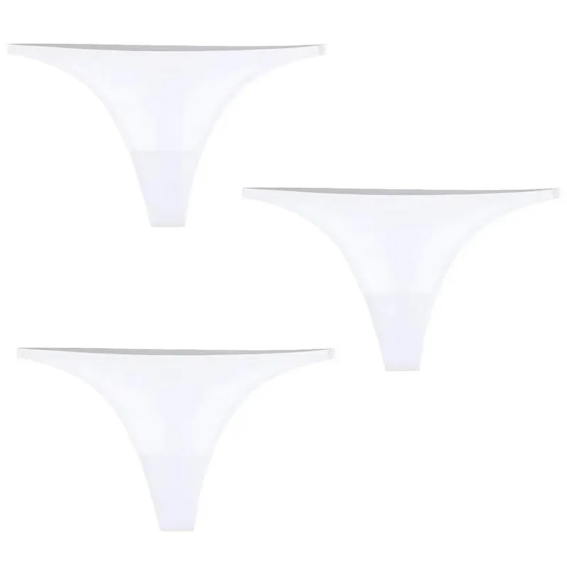 1/3/4Pcs Lot Sexy Panties Seamless Underwear For Women Ice Silk Strings Thin Waistband Thong Panties Woman 6