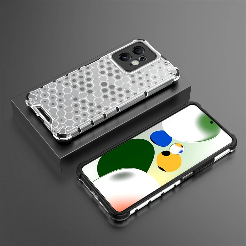 

For Redmi Note 12 Case Cover Xiaomi Redmi Note 12 Capas New Shockproof Transparent Honeycomb Clear Cover Redmi Note 12 4G Global