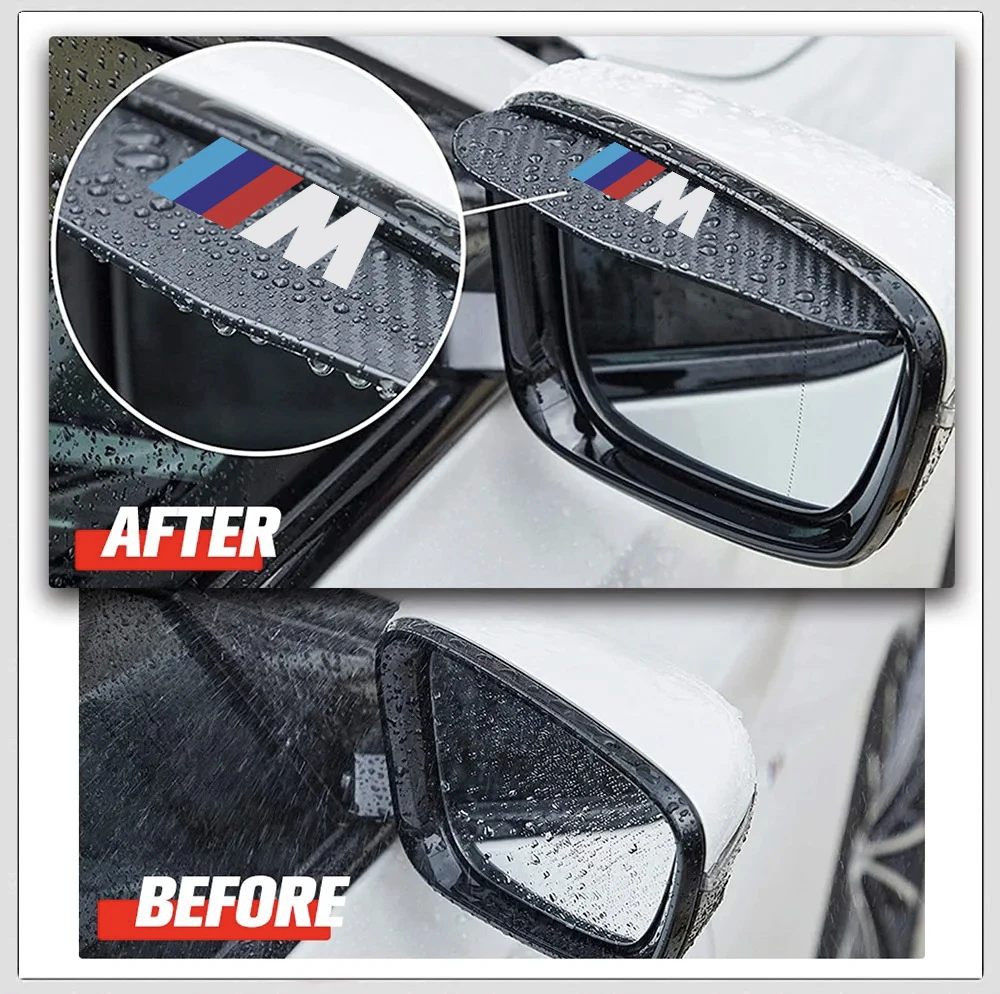 2PCS of General Motors rearview mirror rain cover carbon fiber For BMW M E34 E36 E60 E90 E46 E39 E70 F10 F20 F30 X5 X6 X1 M3 M5