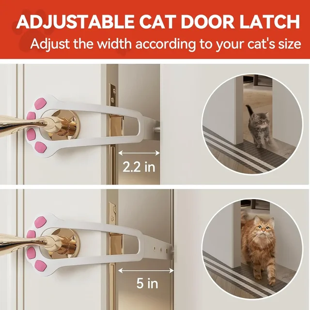 Cat Door Holder Latch Adjustable Dog Door Stopper Elastic Gate Lock Flex Latch Strap Keep Dog Out From Entering Pet Gate Supply 5