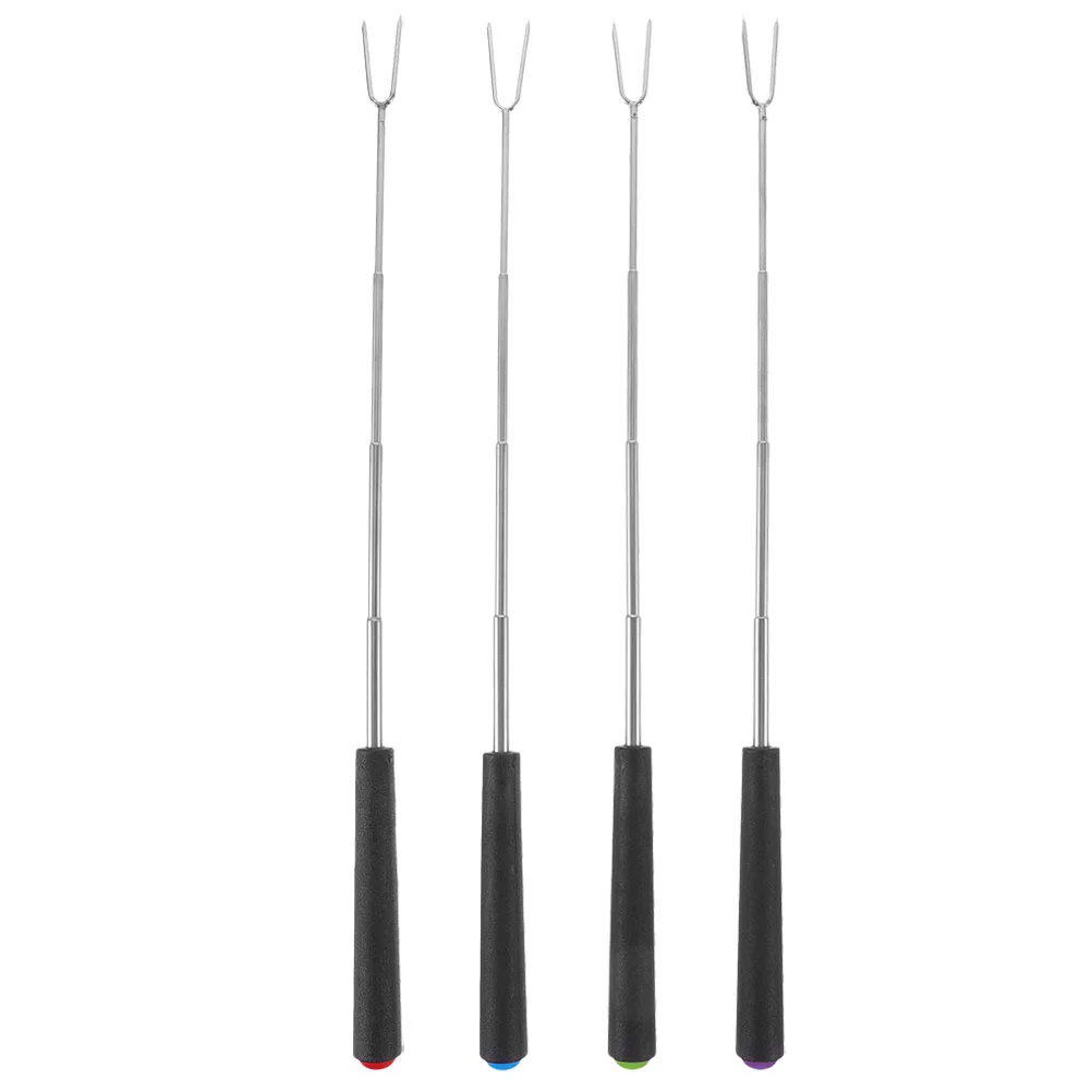 

Telescoping Barbecue Forks Stainless Steel Forks Kitchen Gadgets Plastic Handle Barbecue Forks Hot Dog BBQ Picnic Camping