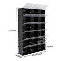 12-Tier Portable 72 Pair Shoe Rack Organizer 36 Grids Tower Shelf Storage Cabinet Stand Expandable for Heels Boots Slippers 2